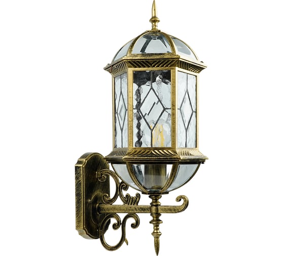 Изображение товара Садово-парковый светильник FERON PL130 60W 230V E27 205х230х510мм черное золото 11334