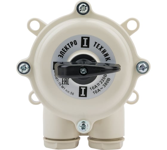 Изображение товара Пакетный выключатель Электротехник ПВ 1-16 М1 пл. 56 (16А, пластмассовый корпус, IP56), ET002562