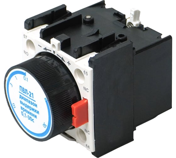 Изображение товара Приставка выдержки времени Электротехник ПВЛ-21М О4 Б, 0,1-30с, при отключении, 10А, IP20, ET518305