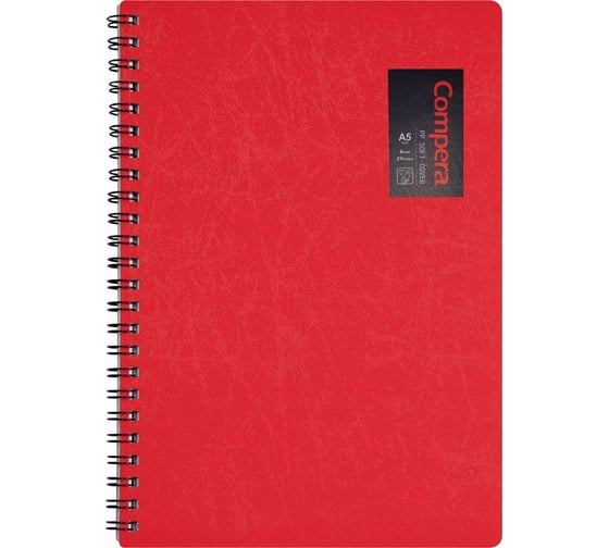 Изображение товара Блокнот COMIX Compera Original A5 в линейку, на пружине, 50 листов, обложка красная C7003 RD