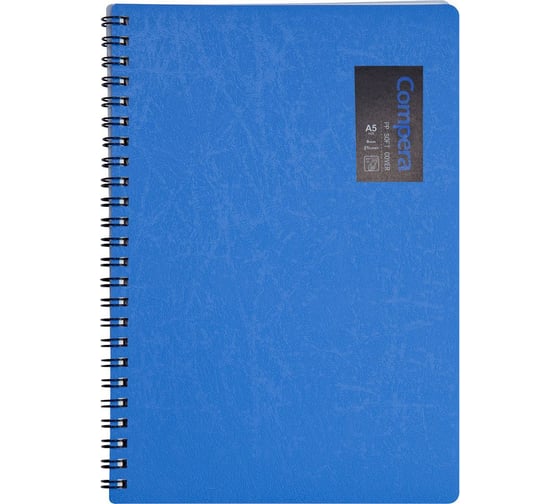 Изображение товара Блокнот COMIX Compera Original A5 в линейку, на пружине, 50 листов, обложка синяя C7003 BU