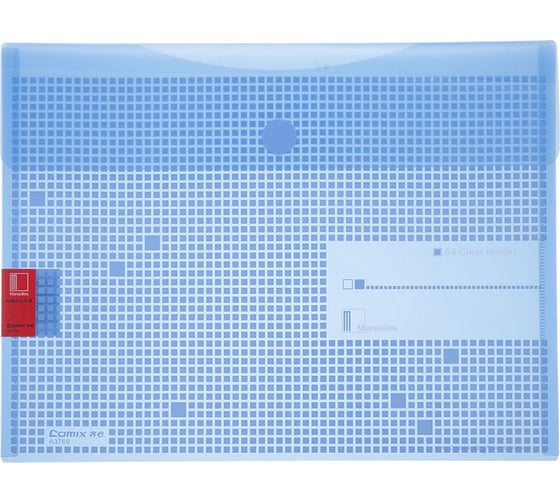 Изображение товара Папка-конверт COMIX MARSEILLE на липучке A4 голубая A3769 BU