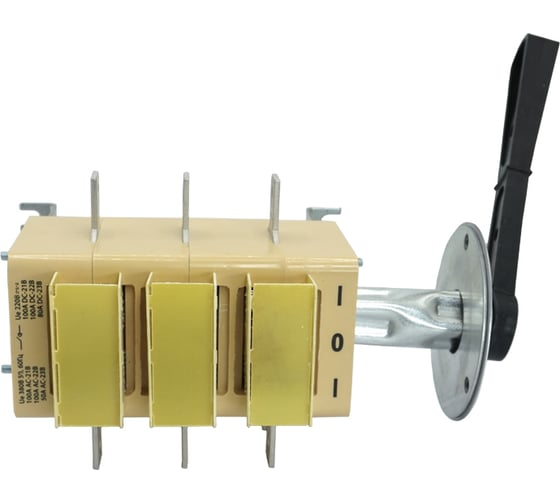 Изображение товара Выключатель-разъединитель Электротехник ВР32-31 В 71250-32 УХЛ3, 100А, съемная боковая смещенная рукоятка, 3-х полюсный на два направления, с дугогасительными камерами, IP32, ET006531