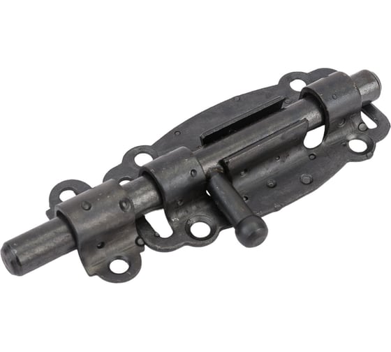 Изображение товара Накладная фигурная задвижка Tech-Krep/Zitar ЗД-100x42,5 круглый ригель L145 черный матовый 1 шт. пакет 151902