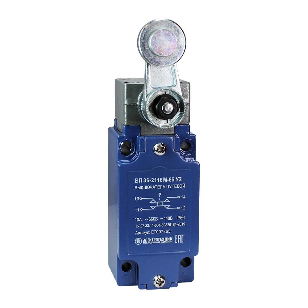 Изображение товара Путевой выключатель Электротехник ВП 36-2116М-66 У2 30x60 мм IP66