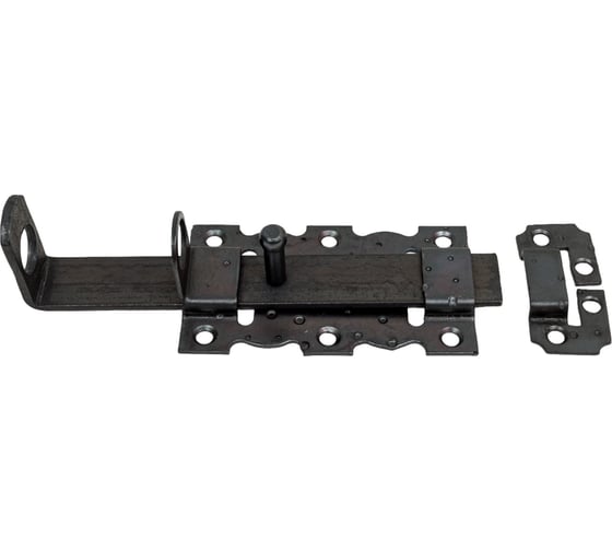 Изображение товара Накладная фигурная задвижка Tech-Krep/Zitar ЗД-110x62 плоский ригель проуш. L181 черный матовый 1 шт. пакет 151905