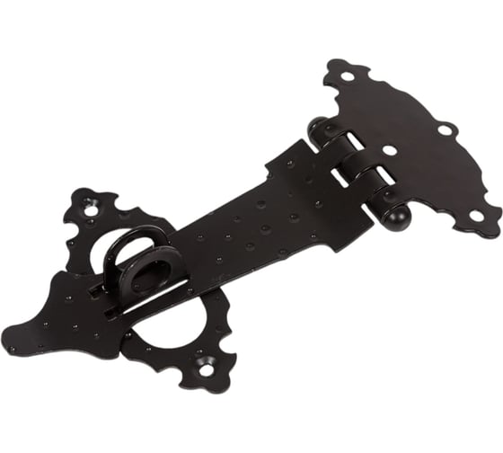 Изображение товара Накладная фигурная задвижка Tech-Krep/Zitar НН-150x110 плоский ригель, накидная накладка, черный матовый 1 шт. пакет 151908