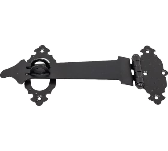 Изображение товара Накладная фигурная задвижка Tech-Krep/Zitar НН-200x110 плоский ригель, накидная накладка, черный матовый 1 шт. пакет Tech 151907