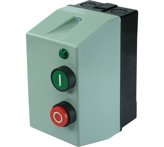 Изображение товара Электромагнитный пускатель Электротехник ПМЛ-1230 УХЛ4 Б, 380В/50Гц, 1з, 10А, нереверсивный, с реле РТЛ-1014-2 7-10А, в корпусе из пластика IP54, с кнопками ПУСК + СТОП и сигнальной лампой, ET546256