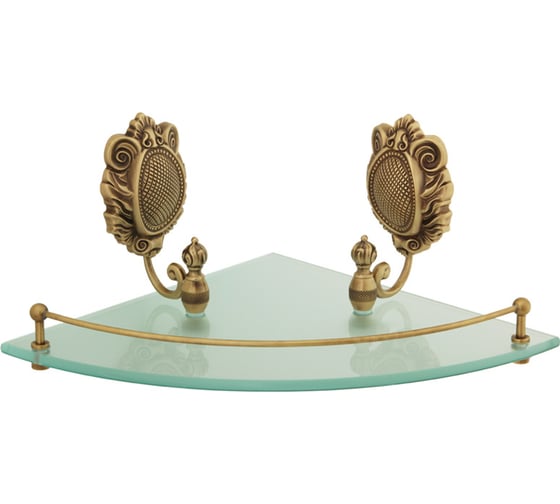 Изображение товара Полка Migliore CLEOPATRA c галереей угловая, стекло матовое/бронза 16638