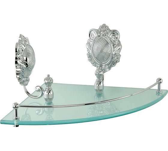 Изображение товара Полка Migliore CLEOPATRA c галереей угловая, стекло матовое/хром 16666