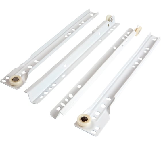 Изображение товара Роликовые направляющие Tech-Krep 350 мм белый комплект 142538