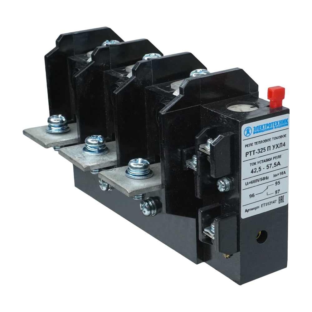 Изображение товара Электротепловое токовое реле Электротехник РТТ-325 П УХЛ4 50А