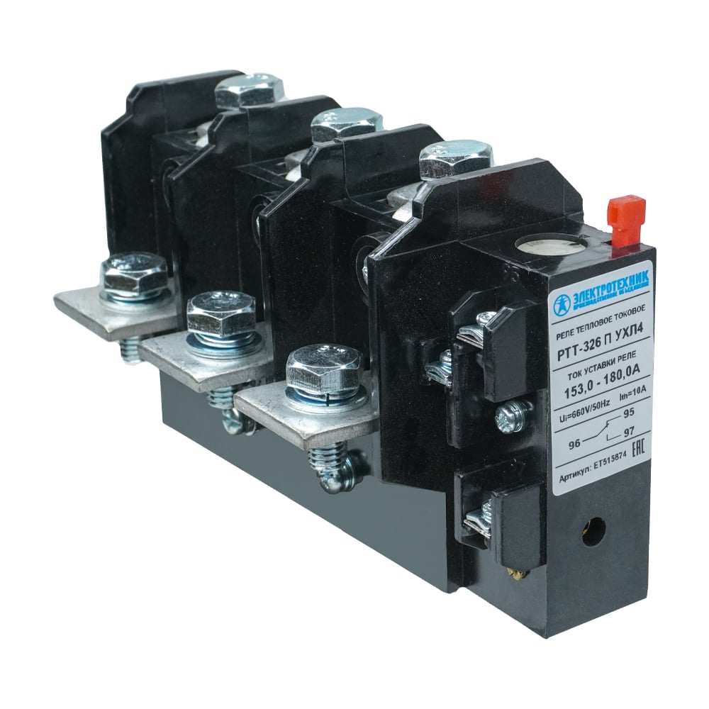 Изображение товара Электротепловое токовое реле РТТ-326 П УХЛ4 180А 660В IP20