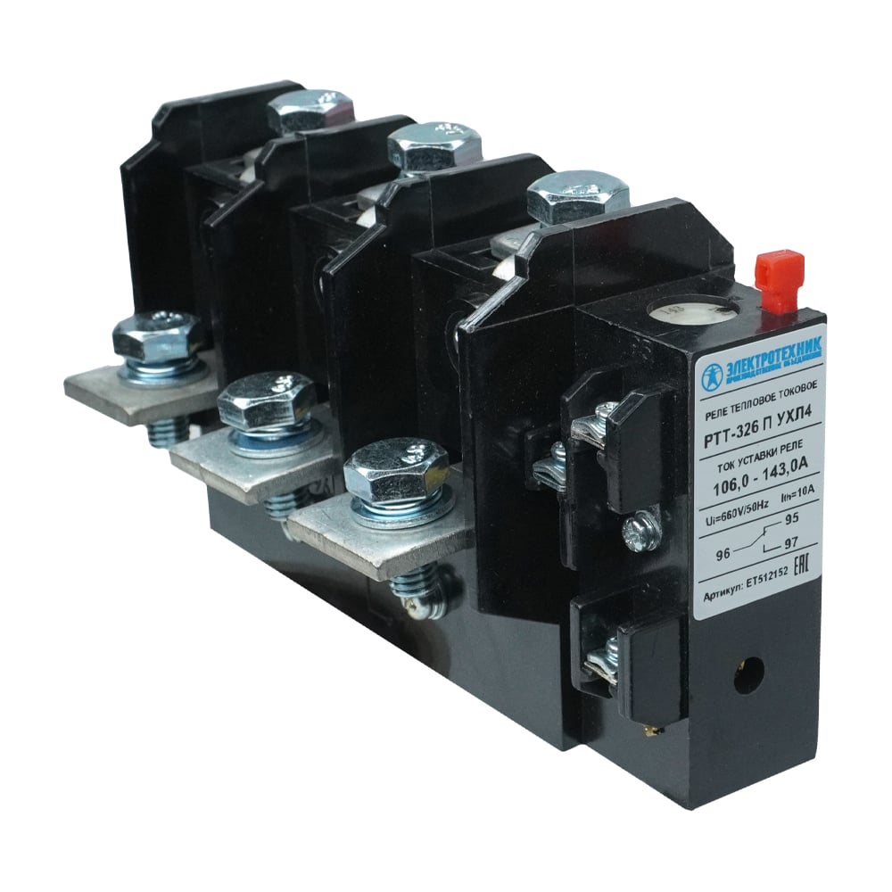 Изображение товара Электротепловое токовое реле РТТ-326 П УХЛ4 125А для защиты электросетей