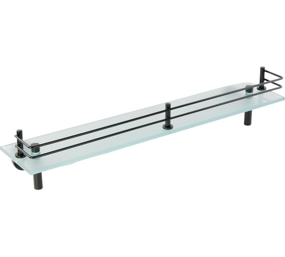 Изображение товара Полка Migliore FORTIS c галереей L58 см, матовое стекло/черный матовый 31767