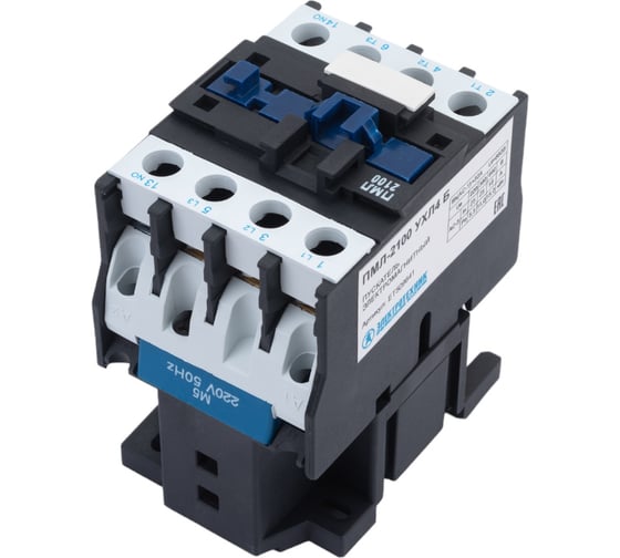 Изображение товара Электромагнитный пускатель Электротехник ПМЛ-2100 УХЛ4 Б, 220В/50Гц, 1з, 25А, нереверсивный, без реле, IP00 ET509641