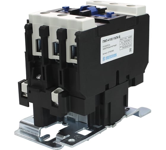 Изображение товара Электромагнитный пускатель Электротехник ПМЛ-4100 УХЛ4 Б, 110В/50Гц, 1р и 1з, 63А, нереверсивный, без реле, IP00 ET002560