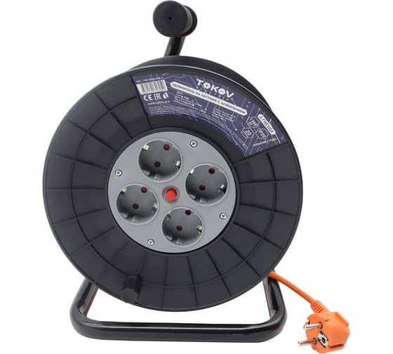 Изображение товара Удлинитель на катушке TOKOV ELECTRIC 4x20м с заземл. 6а ip20 3x0.75 TKE-SK20-075-Z