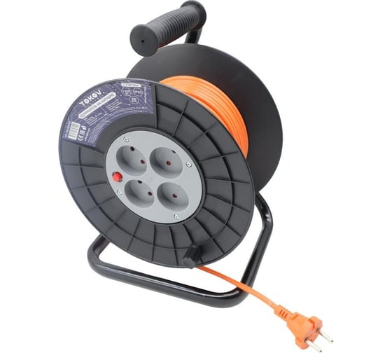 Изображение товара Удлинитель на катушке TOKOV ELECTRIC 4x20м без заземл. 6а ip20 2x0.75 TKE-SK20-075