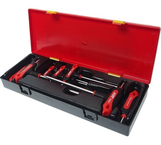 Изображение товара Набор ключей TORX JTC с отверстием с Т-образной ручкой T10H-T40H, 7 предметов, K6074 852738