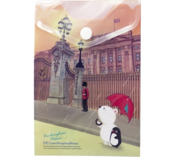 Изображение товара Папка-конверт COMIX География на кнопке А6 Великобритания 12 шт в упаковке A1856 UK