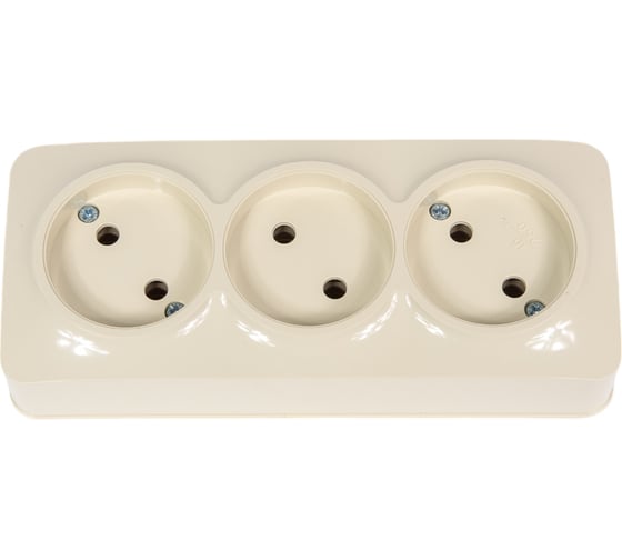 Изображение товара Розетка 3-м TOKOV ELECTRIC оп frea 16а ip20 250в без заземл. абс-пластик беж. TKE-FR-R3-C02