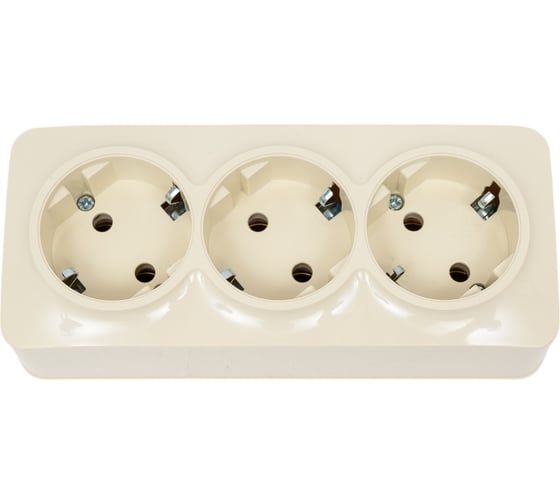Изображение товара Розетка 3-м TOKOV ELECTRIC оп frea 16а ip20 250в с заземл. абс-пластик беж. TKE-FR-R3Z-C02