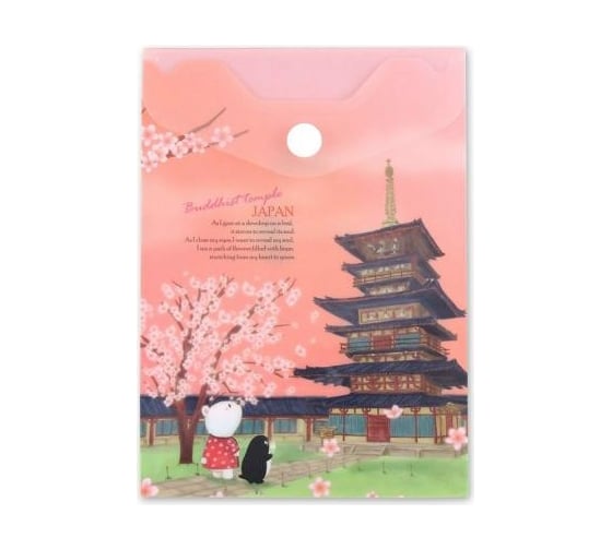 Изображение товара Папка-конверт COMIX География на кнопке А6 Япония 12 шт в упаковке A1856 JP