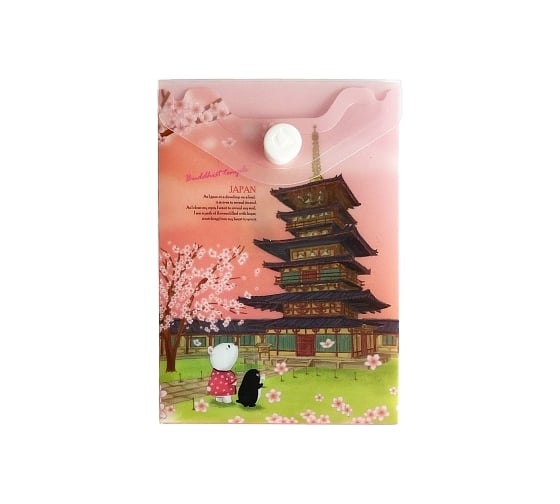 Изображение товара Папка-конверт COMIX География на кнопке А7 Япония 10 шт в упаковке A1857 JP