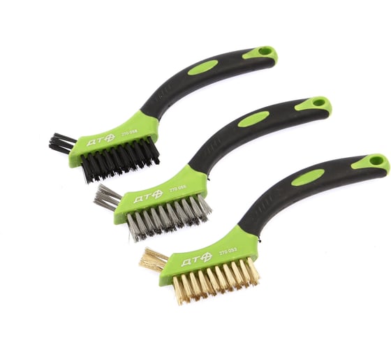 Изображение товара Набор щёток-мини Дело Техники с прорезиненными рукоятками, латунная, нержавеющая сталь, нейлоновая, 3 шт. 270059