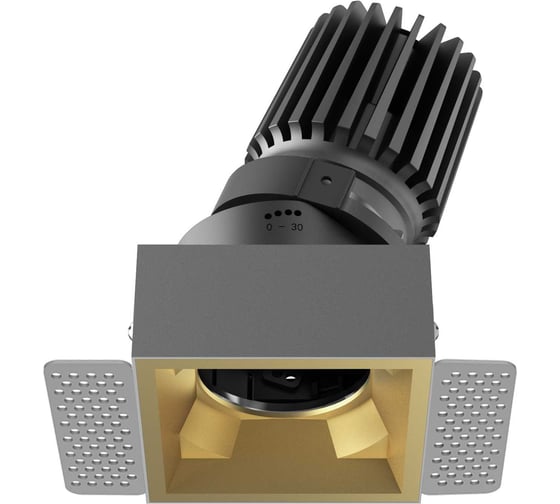 Изображение товара Светодиодный светильник FIBERLI MR1215, квадратная рамка, золотой отражатель, 12130105