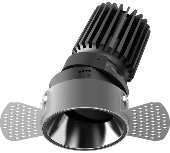 Изображение товара Светодиодный светильник FIBERLI MR1215, круглая рамка, жемчужно-черный отражатель, 12130101