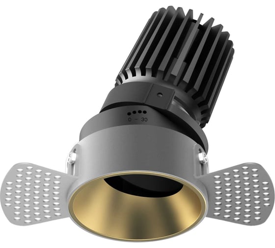 Изображение товара Светодиодный светильник FIBERLI MR1215, круглая рамка, золотой отражатель, 12130102