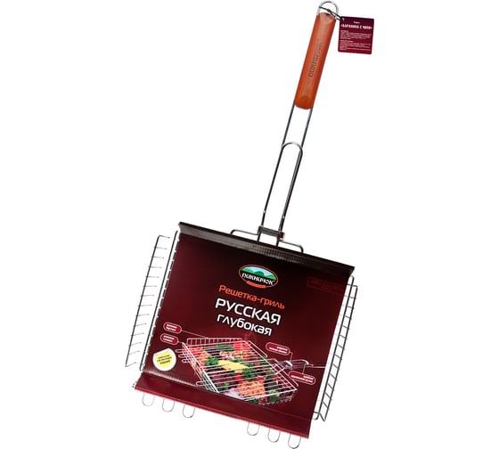 Изображение товара Решетка для барбекю Пикничок Русская 280х222х50мм, глубокая 401-729