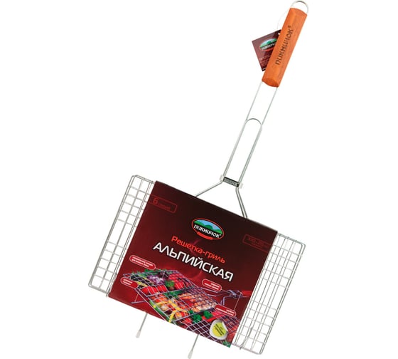 Изображение товара Решетка для барбекю Пикничок Альпийская, 6 секций, 330х215 мм 401-366