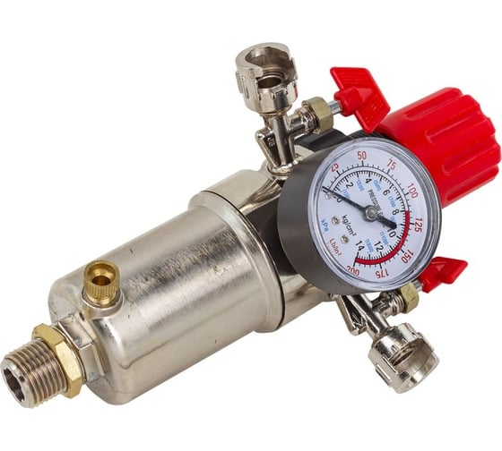 Изображение товара Фильтр-регулятор с индикатором давления для пневмосистем с б/с поворотными и краниками (10 Мкм, 800 л/мин, 0-14 bar, рабочая температура 5-60°) Forcekraft FK-SL4000-04B(54432)