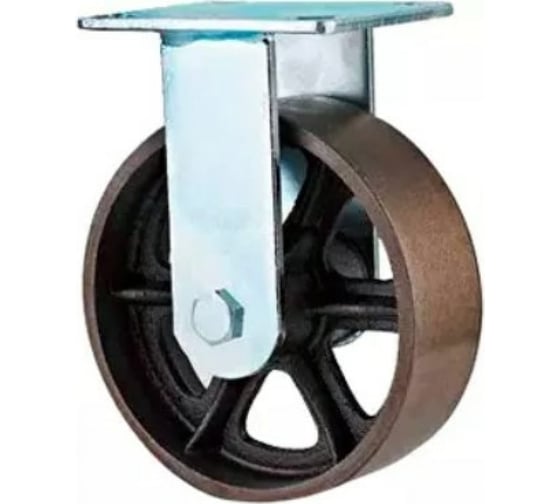 Изображение товара Большегрузное чугунное колесо без резины FCs 63 (150 мм, неповоротное, площадка, темный обод) TOR 1027226