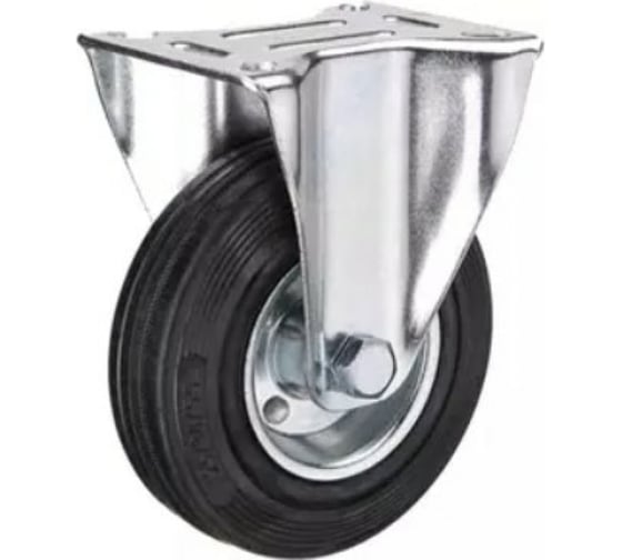 Изображение товара Промышленное усиленное колесо FRC 93 (80 мм, площадка, неповоротное, черная резина, роликоподшипник) TOR 1027188