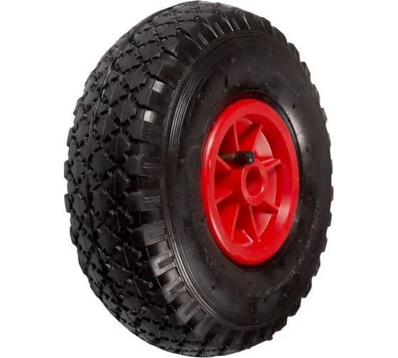 Изображение товара Пневматическое колесо PR 1805-2 пластиковый обод, симметричная ступица, втулка скольжения (260 мм, ось 20 мм) TOR 1031443