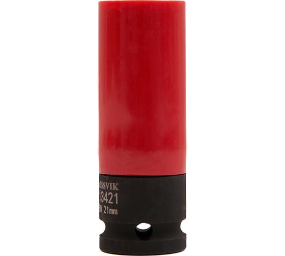 Изображение товара Головка торцевая ударная, тонкостенная, глубокая 21 мм, 1/2" DR с цветной втулкой Rossvik ST13421