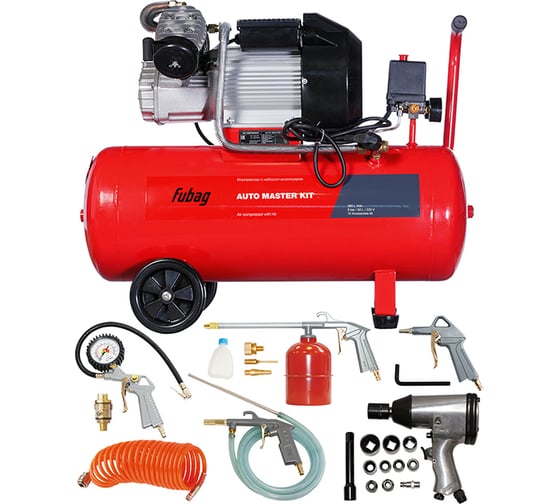 Изображение товара Компрессор FUBAG AUTO MASTER KIT + 10 (VDC/50 +10 предметов) 641270
