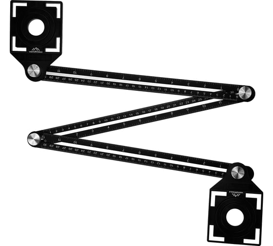 Изображение товара Складная регулируемая линейка для определения отверстий в керамической плитке vertextools 3043-2