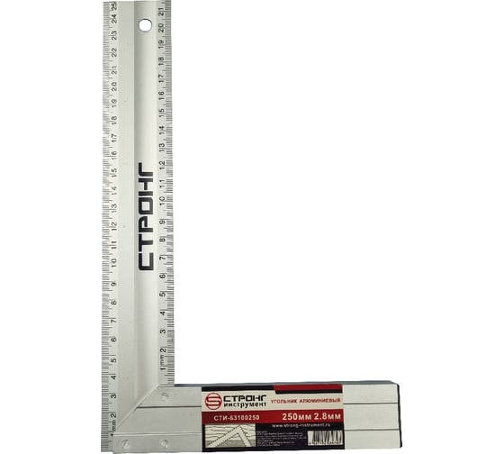 Изображение товара Угольник Strong алюминиевый, 250x2.8 мм СТИ-63100250