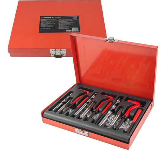 Изображение товара Набор приспособлений и футорок для восстановления резьбы Forsage М6x1, М8x1,25, М10x1,5 88пр,, в металлическом кейсе F-9088U1(15169)