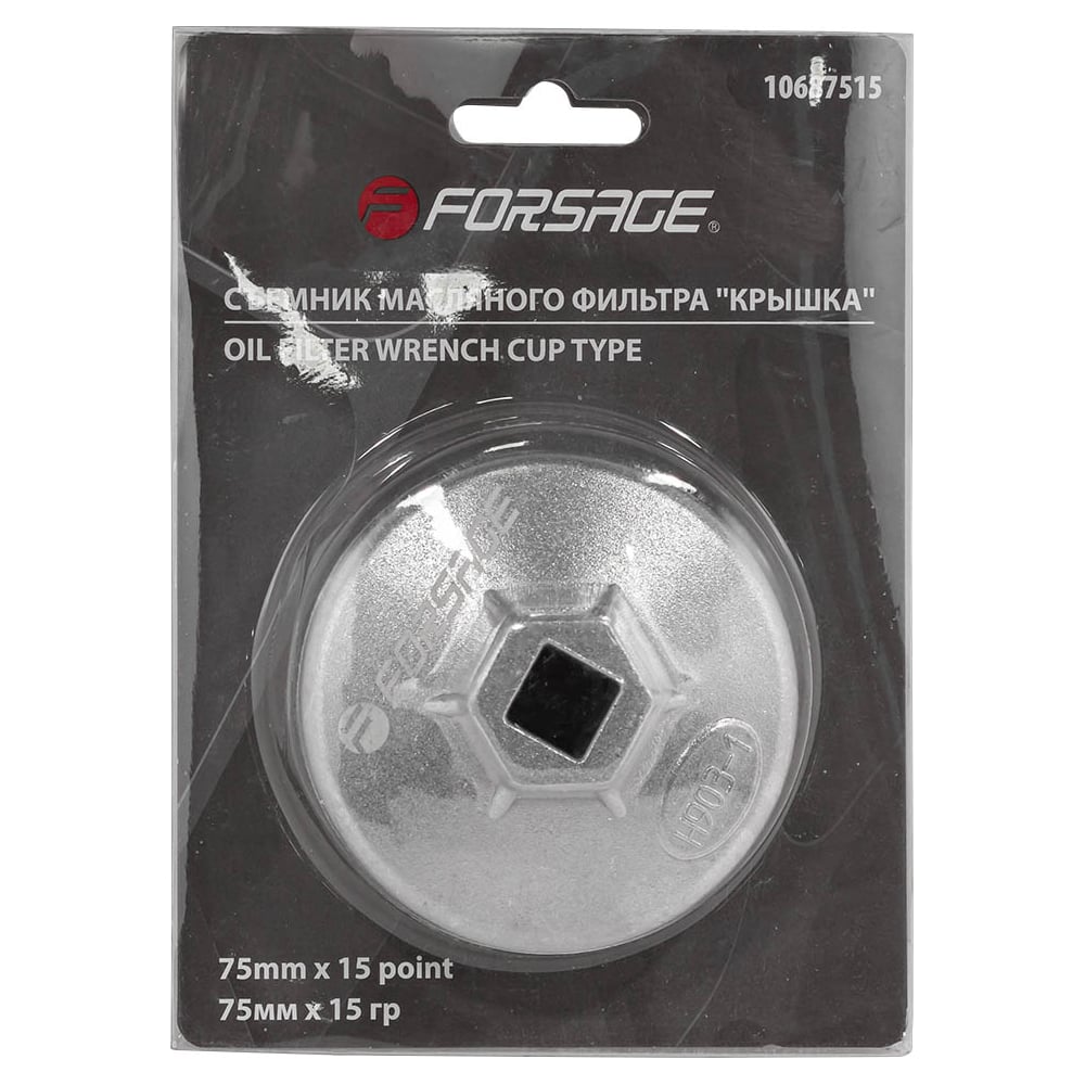 Изображение товара Съемник масляного фильтра Forsage крышка, 75мм х 15 г F-10687515