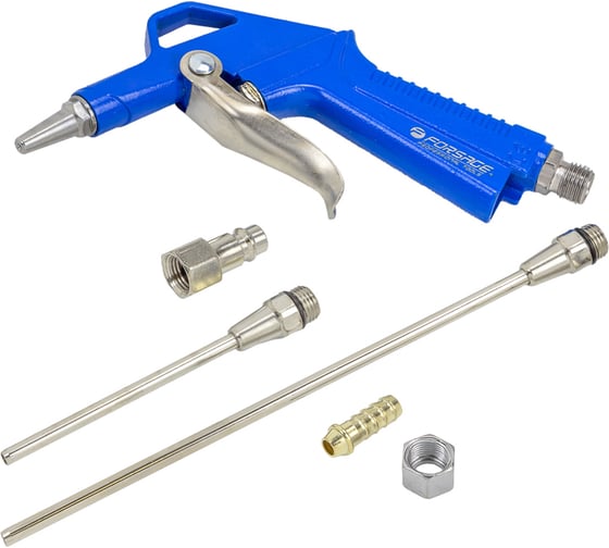 Изображение товара Обдувочный пистолет Forsage с комплектом сопел,  3пр., 20, 90, 165 мм, штуцер под б/с, штуцер елочка 8 мм, в блистере F-DG-12-K(26072)