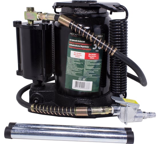 Изображение товара Бутылочный пневмогидравлический домкрат ROCKFORCE 30т RF-1600-3 BIG(51091)