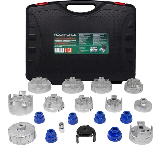 Изображение товара Набор съемников масляных фильтров, 19 предметов Rockforce RF-61919(51335)