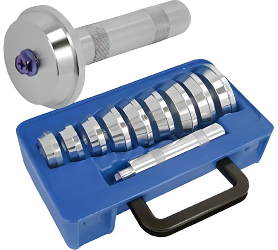 Изображение товара Набор инструментов для установки сальников и подшипников Rockforce 10 пр., 39.5, 44.5, 50, 59, 63, 65, 72, 76, 81 мм, в кейсе RF-66603 RF-66603(15897)